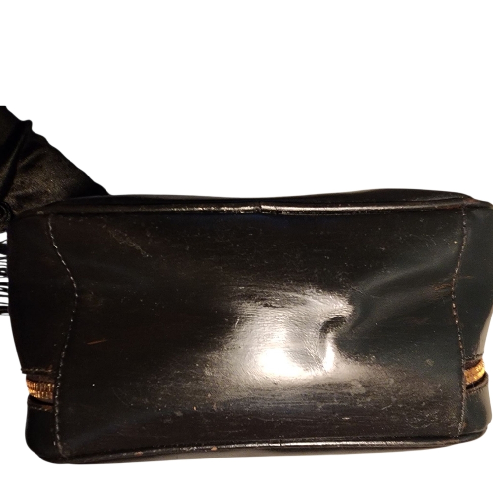 Gucci Black Patent Vanity Lunch Box Top Handle Bag Crossbody Authentic 100% - Picture 10 of 15